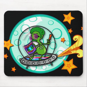 FUNNY DISCO ALIEN MOUSE PAD MOUSEPAD