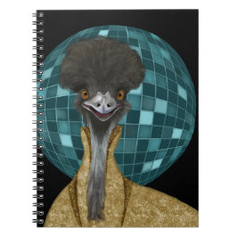 Funny Disco Emu Bird Notizblock