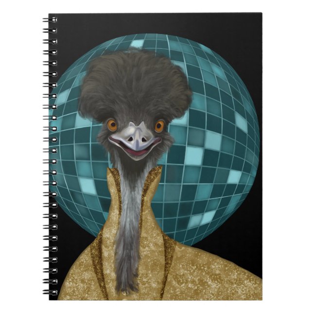 Funny Disco Emu Bird Notizblock (Vorderseite)