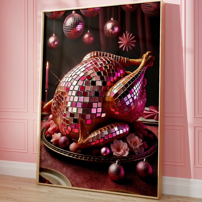Funny Disco Turkey Wall Art Poster (Von Creator hochgeladen)
