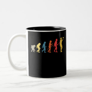 Funny Disk Golf Evolution Geschenk Vintag Frisbee Zweifarbige Tasse