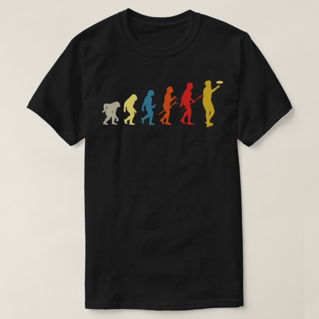 Funny Disk Golf Evolution Vintag Frisbee T-Shirt (Design vorne)
