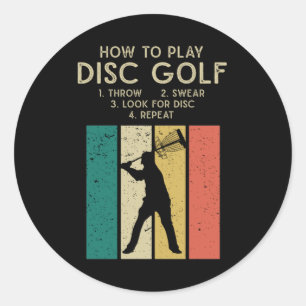 Funny Disk Golf Instruction Frisbee Disk Golfing Runder Aufkleber