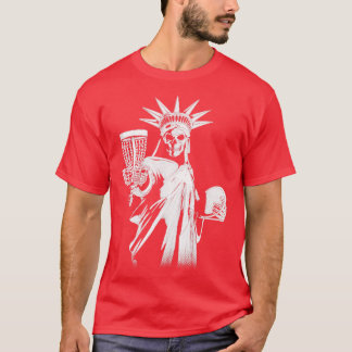 Funny Disk Golf Player Gothic Skeleton Statue of l T-Shirt