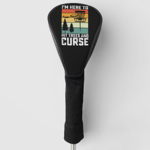 Funny Disk Golf Shirt Hit Trees und Curse Retro Headcover