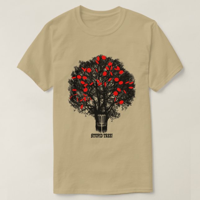 Funny Disk Golf Stupid Tree Distressed Frisbee Gol T-Shirt (Design vorne)