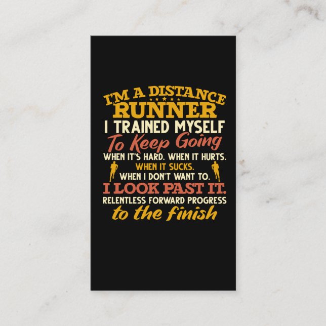 Funny Distance Runner Quote Athlete Laufen Visitenkarte (Vorderseite)