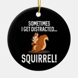 FUNNY DISTRACTED SQUIRREL Animal Zoo Farm Keramik Ornament