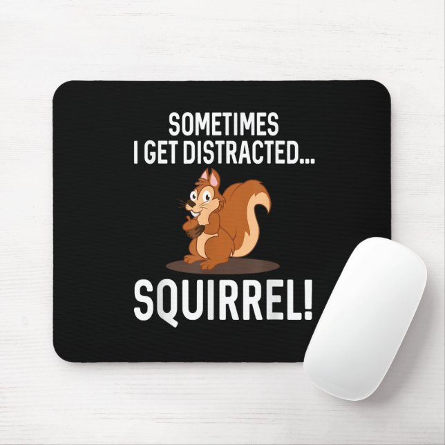 FUNNY DISTRACTED SQUIRREL Animal Zoo Farm Mousepad (Mit Mouse)