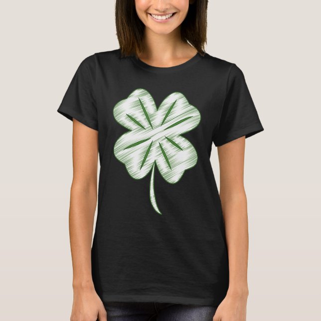 Funny Distressed Four Leaf Clover St Patrick's Day T-Shirt (Vorderseite)