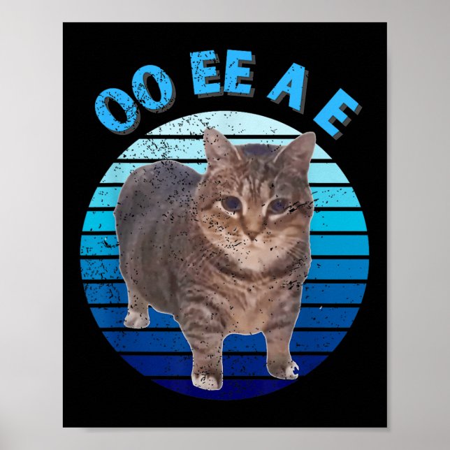 Funny Distressed Oiia Katzenkatze Oi Uiiaa Poster (Vorne)
