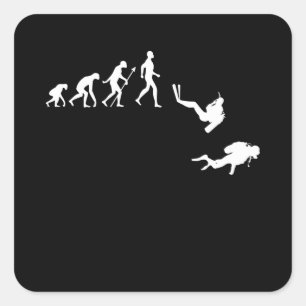 Funny Diver Geschenk für Taucher und Wasserfans Quadratischer Aufkleber