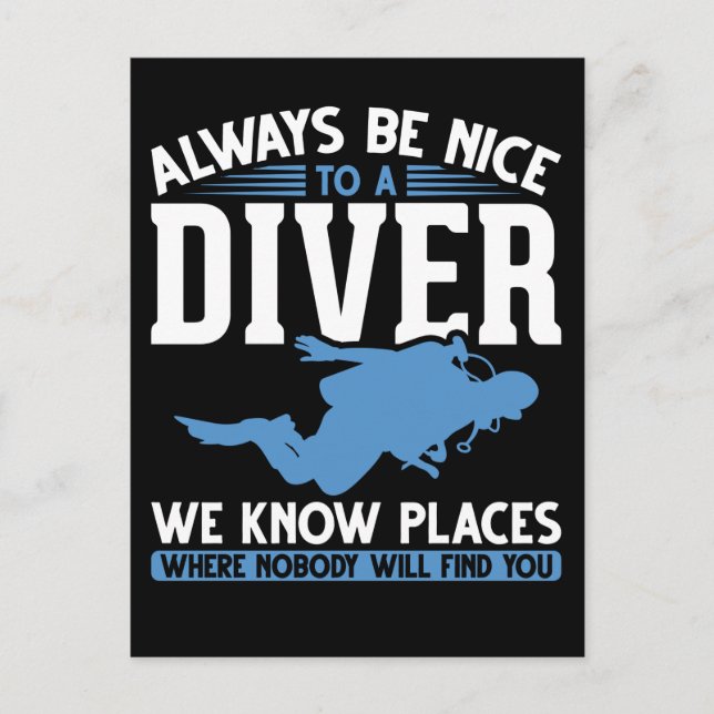 Funny Diver Scuba Diving Postkarte (Vorderseite)