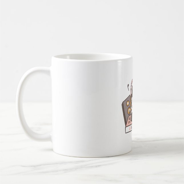 Funny DJ Scratch Cat Auf Turntable Kaffeetasse (Links)
