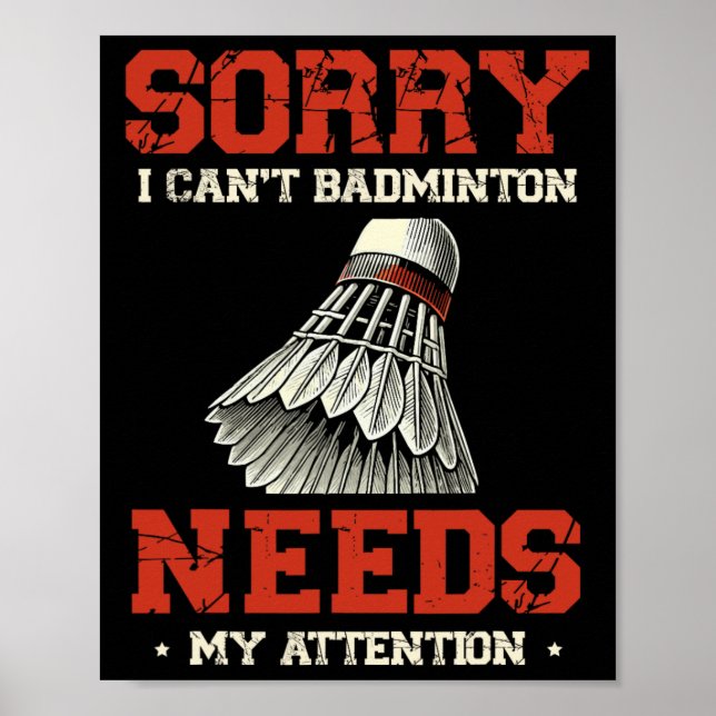 Funny Dminton Player Liebe Shuttle Design 3 Poster (Vorne)