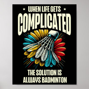 Funny Dminton Player Liebe Shuttle Design Poster