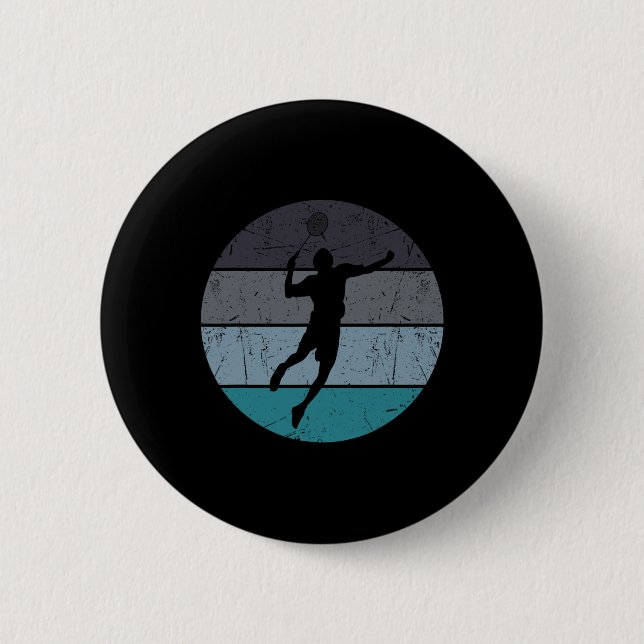 Funny Dminton Shuttle für Männer Frauen Retro Vint Button (Vorderseite)