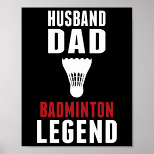 Funny Dminton Sports Husnd Vater Dminton Lover Poster
