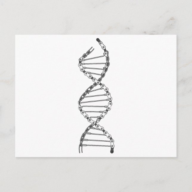 Funny DNA Cycling Bicycle Chain Mountain Bike Lieb Postkarte (Vorderseite)
