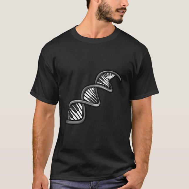 Funny Dna Piano Themed Geschenk für Keyboard Playe T-Shirt (Vorderseite)