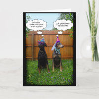 Funny Doberman Birthday Celebration