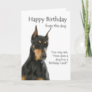 Funny Doberman carte d'anniversaire