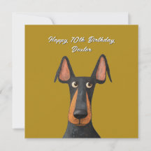 Funny Doberman Dog Black Tan Mustard Geburtstagkar