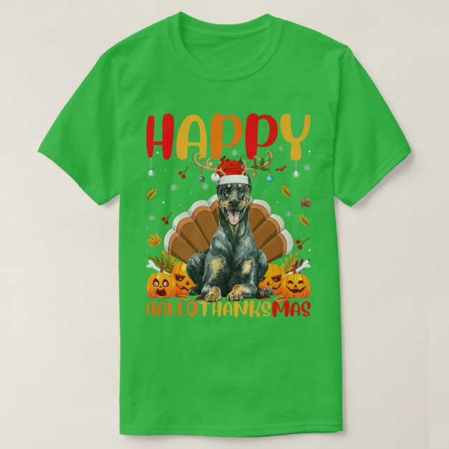 Funny Doberman Dog Lover Happy Doberman HelloThank T-Shirt (Design vorne)