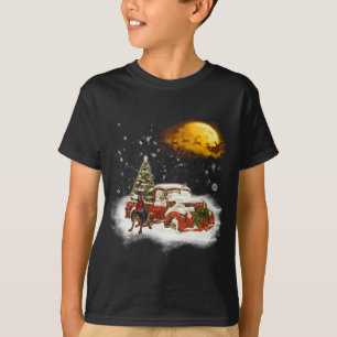 Funny Doberman Dog Snow Red Truck Weihnachten Weih T-Shirt