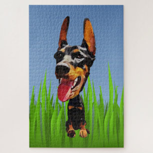 Funny Doberman Pinscher 1014 PC Puzzle