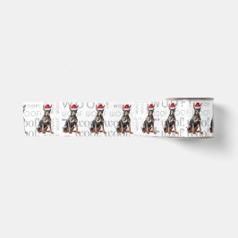 Funny Doberman Pinscher Santa Dog  Satinband