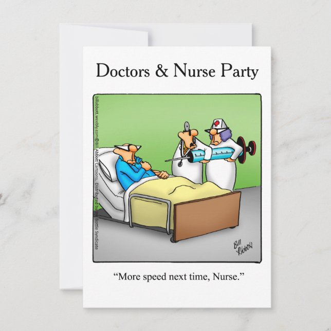 Funny Docs & Nurses Party Einladungen (Vorderseite)