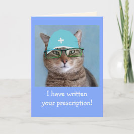 Funny Doctor Cat wird gut Karte