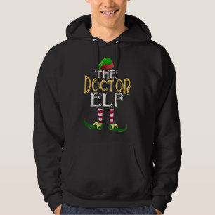 Funny Doctor Elf Hat Family Group Weihnachts-Party Hoodie