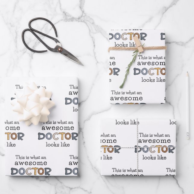 Funny Doctor Gifts | Phantastischer Arzt Geschenkpapier Set (Vorderseite)