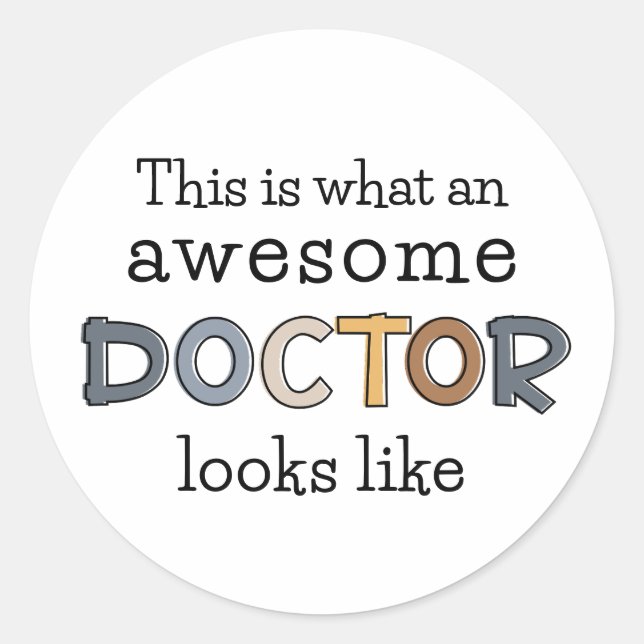 Funny Doctor Gifts | Phantastischer Arzt Runder Aufkleber (Vorderseite)