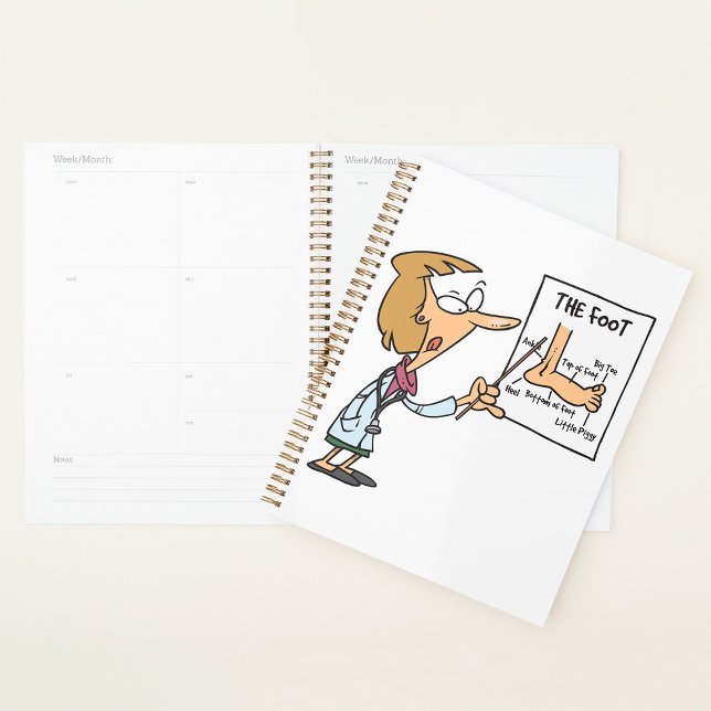 Funny Doctor Teaching Foot Anatomy Planer (Von Creator hochgeladen)