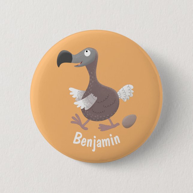 Funny dodo bird cartoon illustration button (Vorderseite)