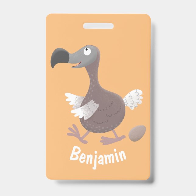 Funny dodo Vogel Cartoon Illustration Ausweis (Vorderseite)