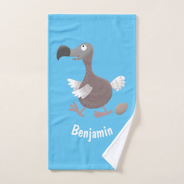 Funny dodo Vogel Cartoon Illustration Badhandtuch Set (Handtuch)