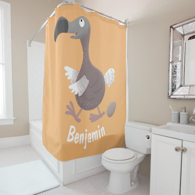 Funny dodo Vogel Cartoon Illustration Duschvorhang (Beispiel)