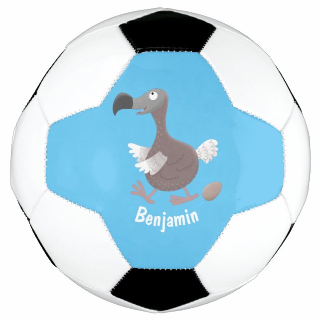 Funny dodo Vogel Cartoon Illustration Fußball (Vorderseite)