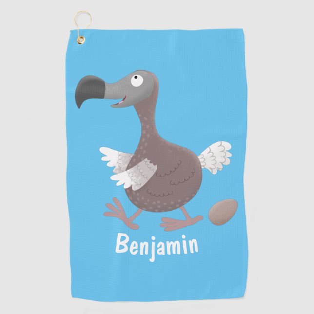 Funny dodo Vogel Cartoon Illustration Golfhandtuch (Vorderseite)