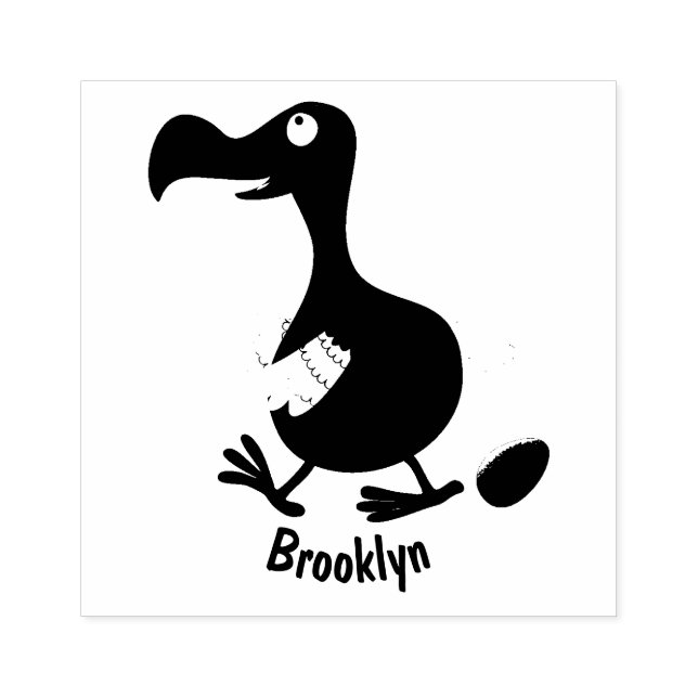 Funny dodo Vogel Cartoon Illustration Gummistempel (Prägung)