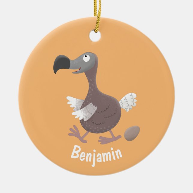 Funny dodo Vogel Cartoon Illustration Keramik Ornament (Vorne)