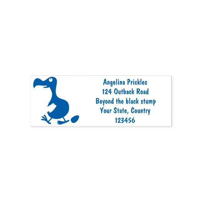 Funny dodo Vogel Cartoon Illustration Permastempel (Design)