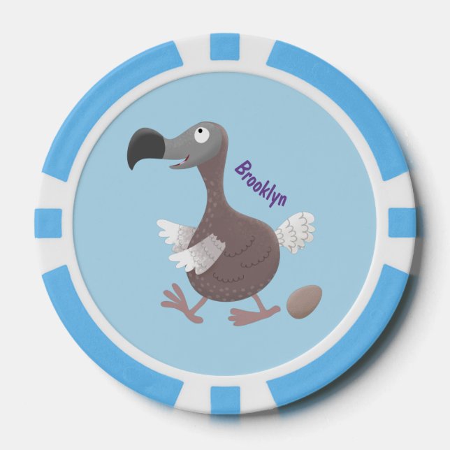 Funny dodo Vogel Cartoon Illustration Pokerchips (Vorderseite)