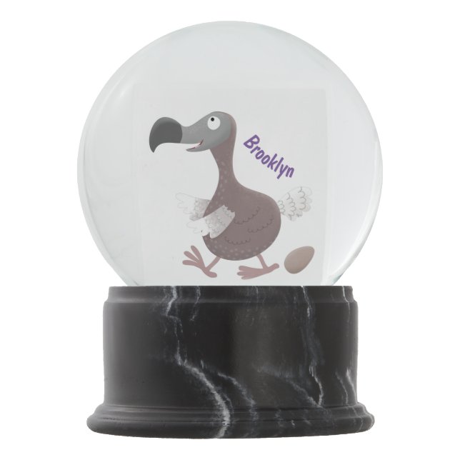 Funny dodo Vogel Cartoon Illustration Schneekugel (Vorderseite)