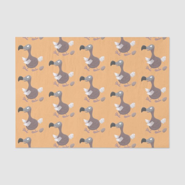 Funny dodo Vogel Cartoon Illustration Seidenpapier (Vorderseite)