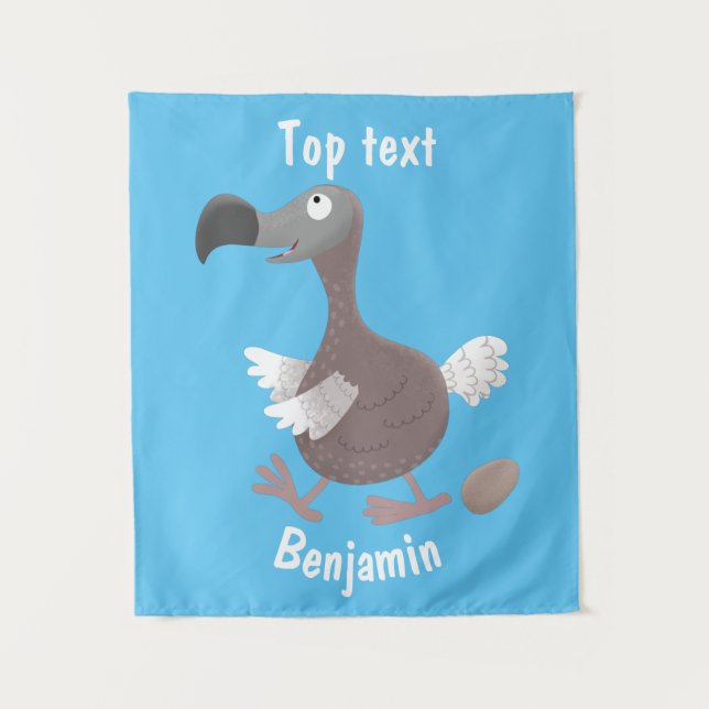 Funny dodo Vogel Cartoon Illustration Wandteppich (Vorderseite)